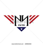 NY initial letters with USA flag colors and symbol. Vector illustration.