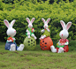 树脂工艺品摆件卡通雕塑家居绿化花园园林装饰品套四兔子-淘宝网