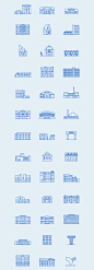Kamionek icon set : Icon set depicting several buildings located in Kamionek neighbourhood in Warsaw, Poland. Drawn for the purpose of promotional poster and postcards.