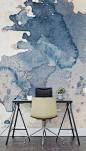 Major desk envy with this watercolour wall mural. Perfect for a creative studio or office space looking for a completely unique accent wall.: 