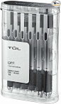 TUL GL1 Retractable Gel Pen, Needle Point, 0.5 mm, Gray Barrel, Black Ink, Pack of 12