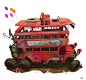 Roadtrip Rig, Braydan Barrett : Scrapyard road-trip rig, paintjob over a sketchbook page. Just grab yourself 38 friends and hitch off! it even comes with free WiFi, game-changing!