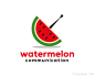 标志说明：国外watermelon通讯公司logo设计欣赏，标志将西瓜切片设计成一个卫星通讯图标。