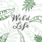 Cute Green Tropical Leaves With Quote