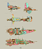 Ships concept sketches , Tano Bonfanti : First Approach to the vehicle design for the space pirates series