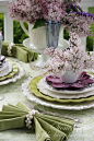 Lilacs tablescape