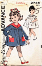 Vintage Advance 2745 Toddlers Nautical Dress size 1/2 | PenelopeRose - Supplies on ArtFire $10