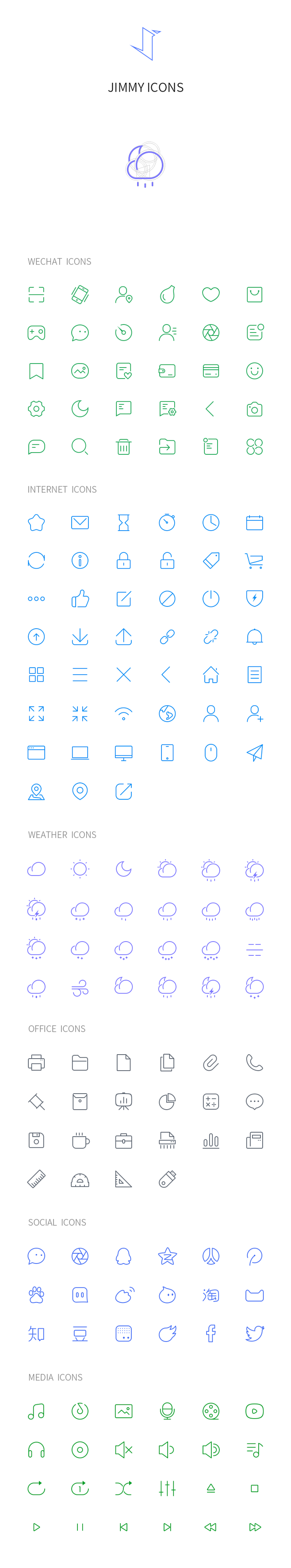 2px Free Line Icons