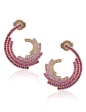 Rose Gold Ruby Wave Earrings Ruifier