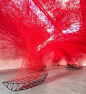 japanese artist chiharu shiota's labyrinth of red yarn from blain