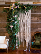 floral macrame backdrop