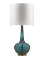 Grace Tuscan Teal - Heathfield & Co : The Grace table lamps use gold frits and minerals in intense colour finishes. Stunning new colour finishes to the Grace range include ‘Moire Teal’ and ‘Tuscan Teal’; perfectly complemented by Antique Brass detaili