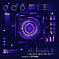 This contains an image of: Free Vector | Collection of futuristic infographic elements