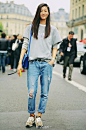 Street Style┃刘雯，Paris Fashion Week。。。。。。