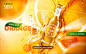 果汁饮品 汽水  切片甜橙流动汽水背景  香橙饮品主题海报PSD_平面设计_海报