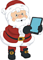 圣诞 圣诞节 圣诞元素 圣诞素材 圣诞老人 圣诞帽 圣诞礼物 圣诞老人拿ipad ipad 圣诞老人玩手机