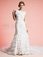 白纱的不同褶皱图案组合 打造不一样的超仙纯白婚纱
