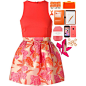 #pink #orange #iphone #shoes #pumps #bag #purse #skirt #top #tops