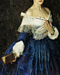 Konstantin Somov. Detail from Lady in blue. Portrait of Ye.M. Martynova, 1897.