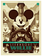 Tom Whalen 复古卡通电影海报欣赏 迪士尼 矢量插画 电影 海报设计 卡通 @北坤人素材