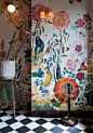 Design*Sponge Tour of Bakeri in Greenpoint (Photos by Max Tielman) - beautiful floral wallpaper