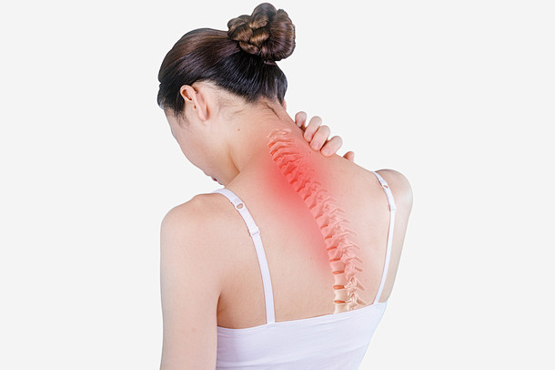 女人的脊椎疼痛病高清素材 医疗 女人 疼...