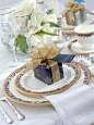 Gold and white with navy accent