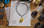 全新镶嵌设计的Tiffany Diamond“蒂芙尼传奇黄钻”项链及设计终稿。