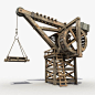 3d model old wooden crane