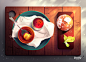 Yummy cards : Personal visual development of a series on food illustrations. 2015