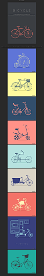 10辆扁平化自行车图形设计 [10P]-美术插画