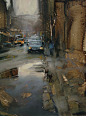 Tibor Nagy 油画风景作品 - 水彩学童 - 水彩后院