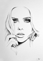 Scarlett Johansson Minimal Portrait by IleanaHunter