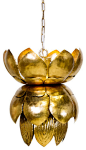 Worlds Away Gold Leafed Pendant with Leaves BLOSSOM G traditional-chandeliers
