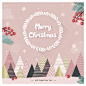 线条松树  冬日浆果 节日主题 圣诞插图插画设计AI ti209a9603