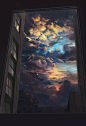 喜欢画云的画师（@汇丰_両島原線），笔下云给人感觉好棒，气氛简直美爆了。