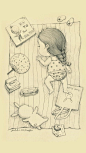 【插画家Coniglio小女孩与小兔子的手绘插画】