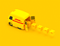 Animation for DHL transport sending yellow car 3d shipping delivery animation dhl