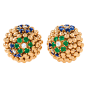 Van Cleef & Arpels Gem Set Gold Earclips