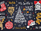 [美工云]圣诞节手绘矢量元素Merry Christmas Quotes Lettering Set :  