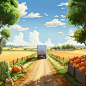 elizabethlee8220_A_large_truck_full_of_fruits_and_vegetables_is_7a18d525-1d68-45b4-89bc-1be61c57643e