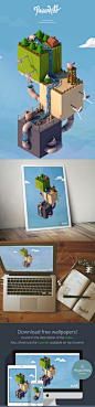 Low poly world - Isometric by Kiril Climson, via Behance