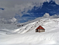 Photo: Log house covered in snow, Rupkund trail, Garhwal Himalayas