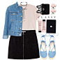 @polyvore @polyvore-editorial  #laceupsandals  #laceup  #denimjacket