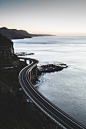 bird's eye view of curved road