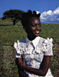 “Field Of Dreams”, Elle US, June 1994  Photographer : Gilles Bensimon  Model : Kiara Kabukuru