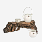 木桩和茶具免抠素材 创意素材 png素材
