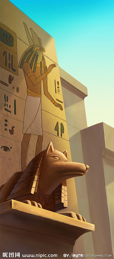 动画背景 埃及 雕像大图 点击还原