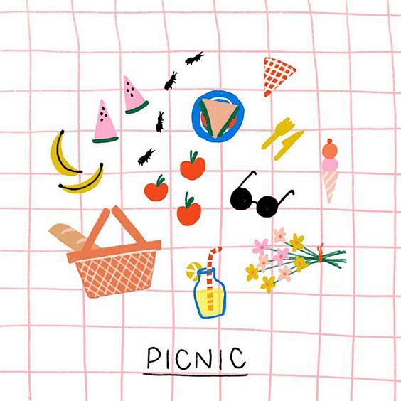 Fun picnic illustrat...