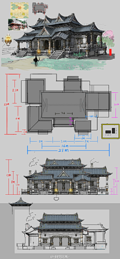 雾七七七采集到（场景）建筑单体草稿